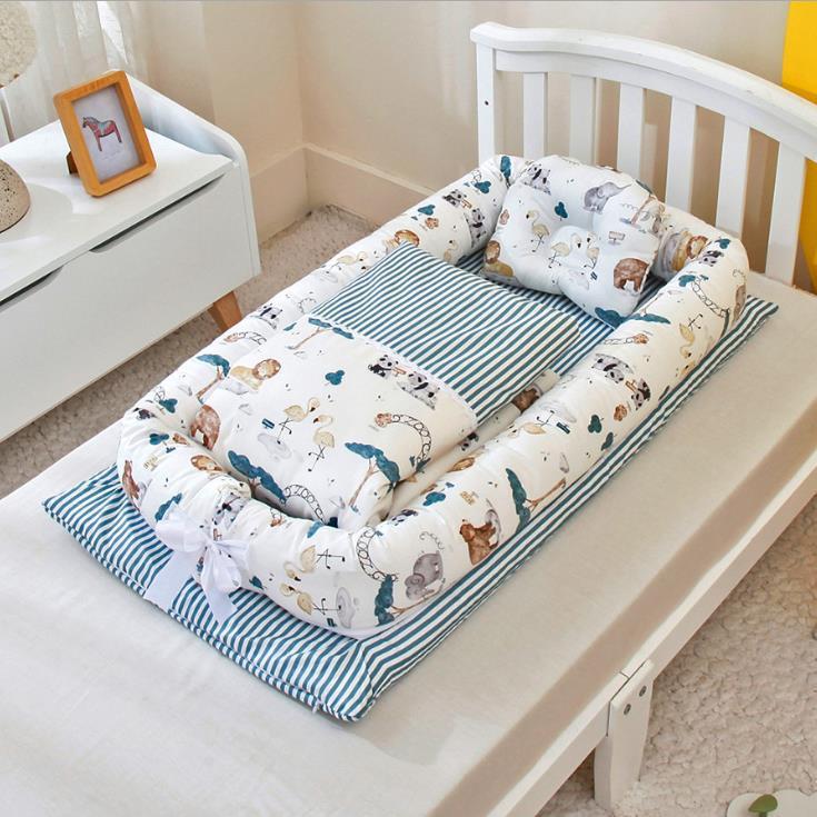 Crib Anti-pressure Newborn Foldable Portable Crib Middle Bed