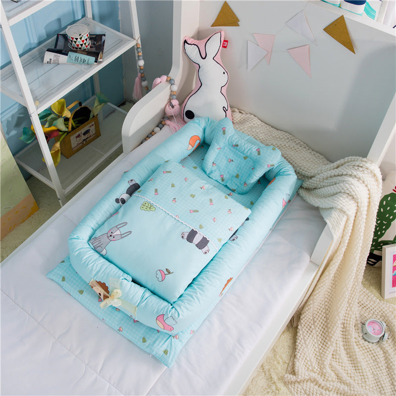 Crib Anti-pressure Newborn Foldable Portable Crib Middle Bed