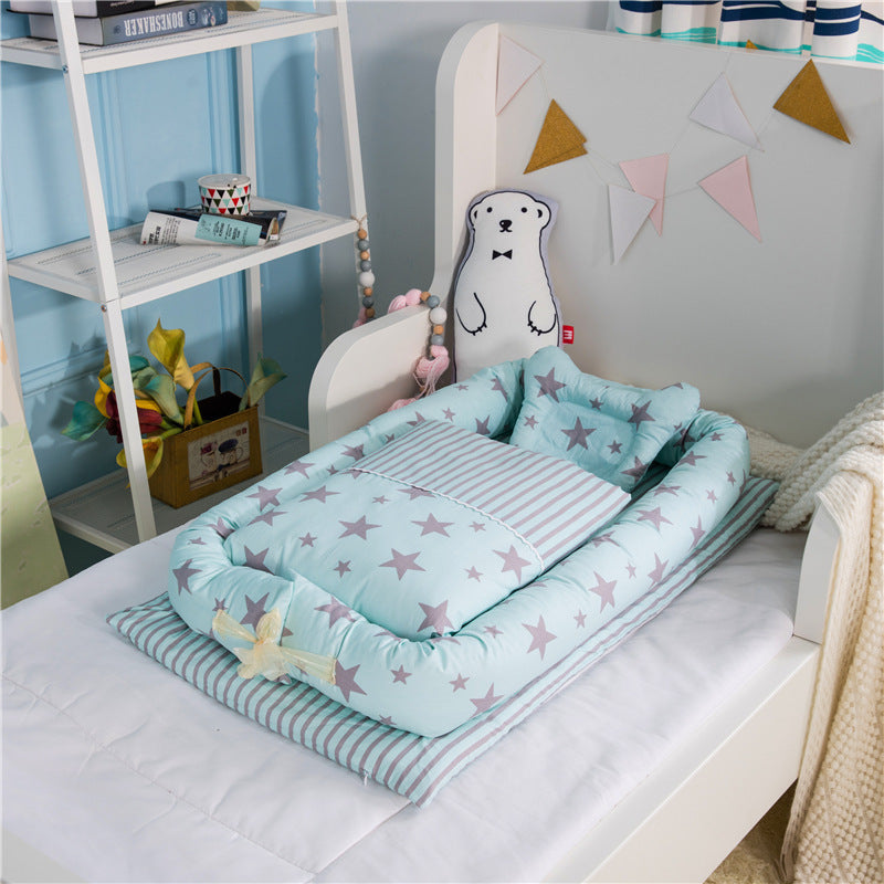 Crib Anti-pressure Newborn Foldable Portable Crib Middle Bed