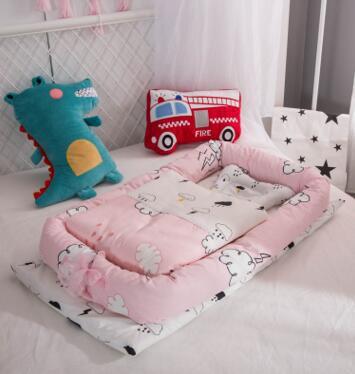 Crib Anti-pressure Newborn Foldable Portable Crib Middle Bed