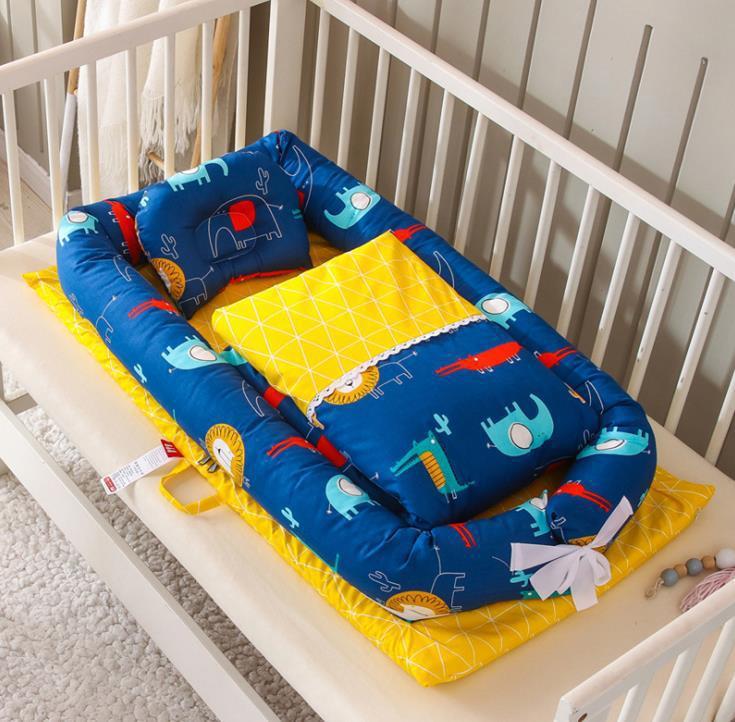 Crib Anti-pressure Newborn Foldable Portable Crib Middle Bed