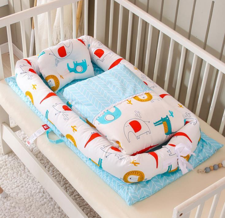 Crib Anti-pressure Newborn Foldable Portable Crib Middle Bed