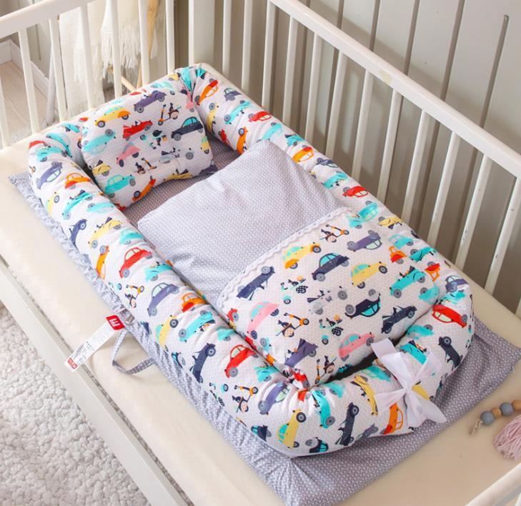 Crib Anti-pressure Newborn Foldable Portable Crib Middle Bed