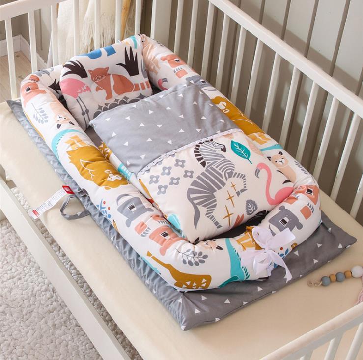 Crib Anti-pressure Newborn Foldable Portable Crib Middle Bed