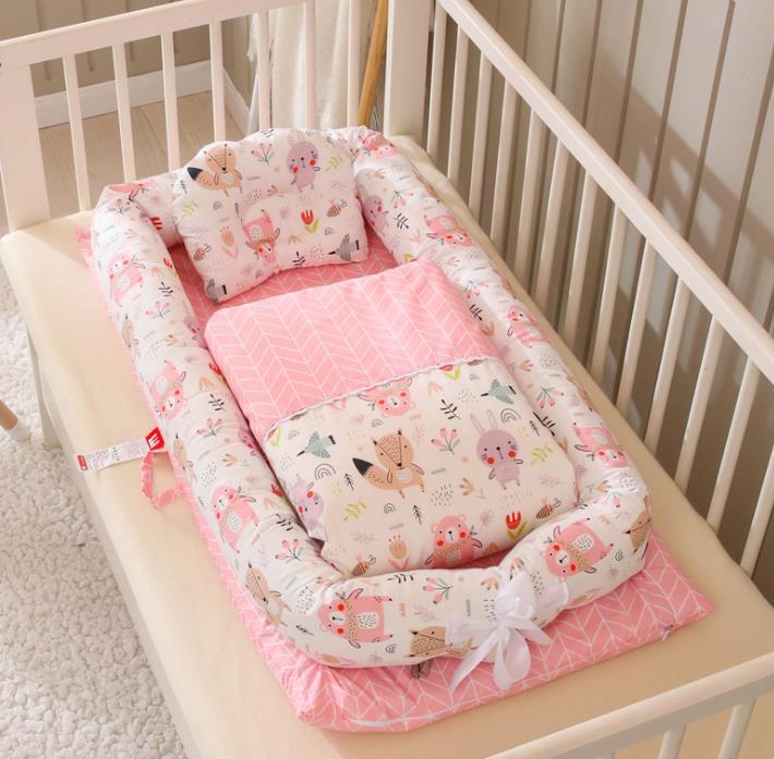 Crib Anti-pressure Newborn Foldable Portable Crib Middle Bed