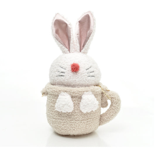 Plush teacup rabbit messenger bag